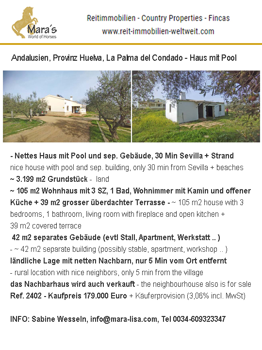 Andalusien, Provinz Huelva, La Palma del Condado – Haus mit Pool und Nebengebäude zu verkaufen