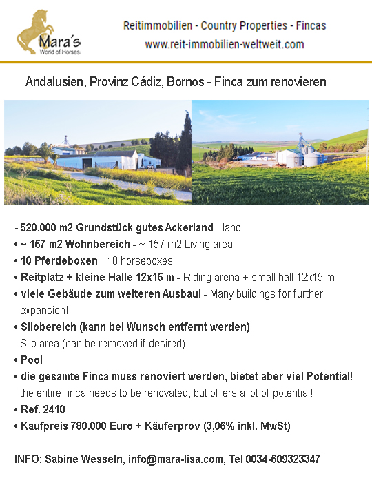 Ref2410 Andalusien, Provinz Cadiz, Bornos – Finca mit viel Land und Potential zu verkaufen