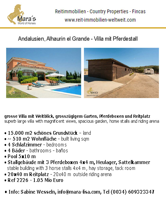 Andalusien, Alhaurin El Grande – Villa mit Pferdestall und Reitplatz zu verkaufen