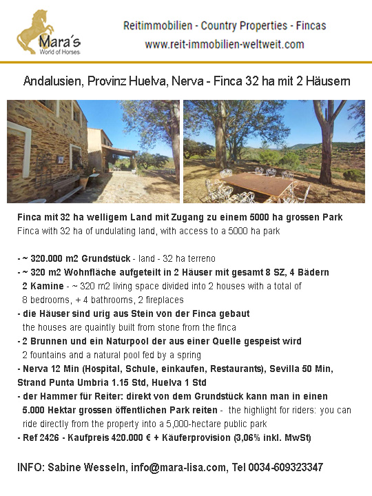 Andalusien, Provinz Huelva, Nerva – Finca 32 Hektar mit 2 Häusern zu verkaufen