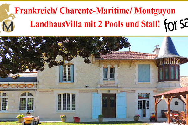 Villa rural, finca con alojamiento, cuadras para caballos, piscina, camping, Francia, Charente-Maritime, Bordeaux, Montguyon en venta