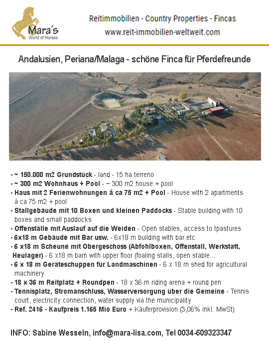 Andalusien, Malaga, Periana – Finca mit Gästehaus, 2 Pools und Pferdestall zu verkaufen