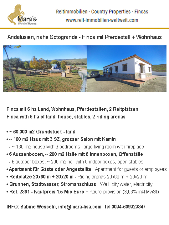 Andalusien, Costa del Sol, Sotogrande/ Jimena de la Frontera – Finca mit Pferdehaltung zu verkaufen