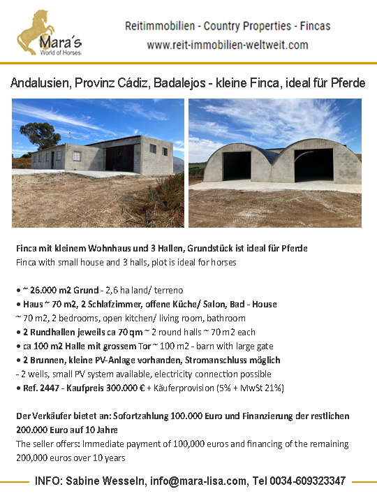 Andalusien, Provinz Cadiz, Los Badalejos – kleine Finca ideal für Pferdehaltung