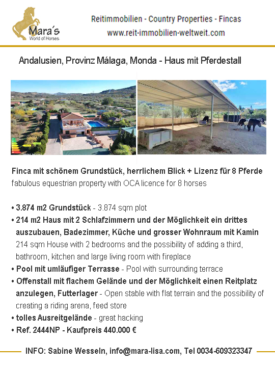 Ref2444NP Andalusien, Provinz Málaga, Monda – Haus mit Pool + Pferdehaltung zu verkaufen!