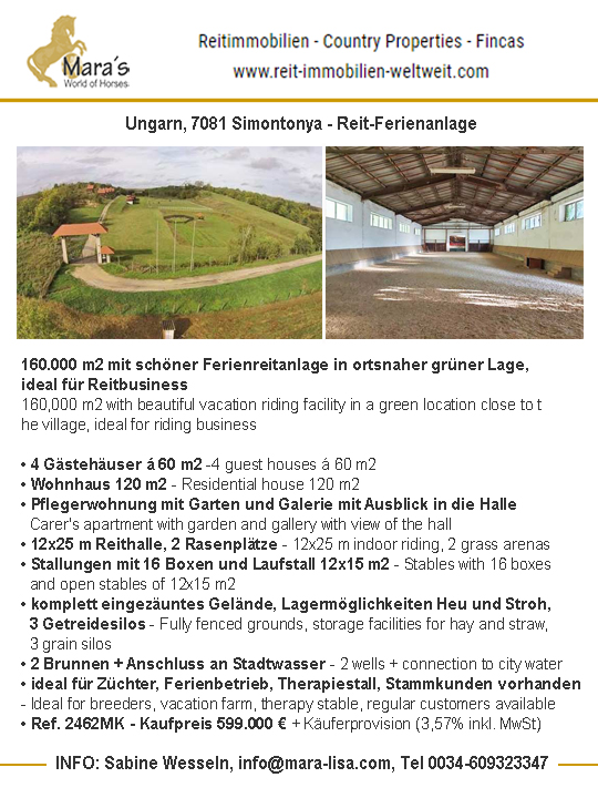 Ref2462MK – Ungarn, 7081 Simontornya – 16 Hektar Reit-/Ferienanlage mit Wohnhaus und Gästehäusern zu verkaufen!