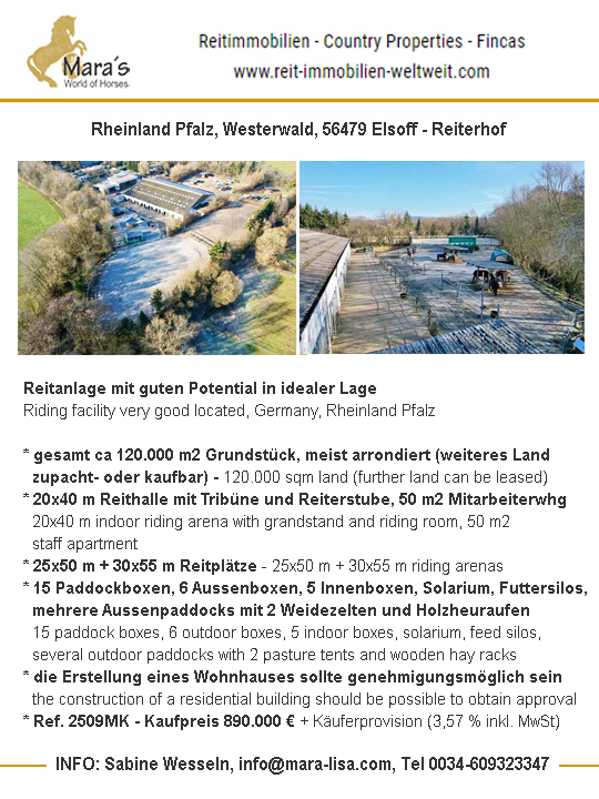 Ref2509MK Rheinland Pfalz, Westerwald, Elsoff – Reitimmobilie zu verkaufen