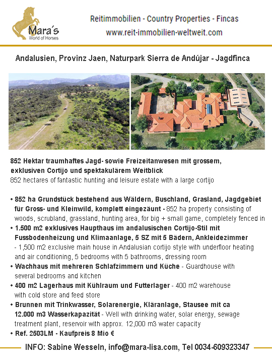 Ref2503LM Spanien, Andalusien, Provinz Jaen, Andujár – 852 ha Jagdfinca mit exklusivem Cortijo zu verkaufen