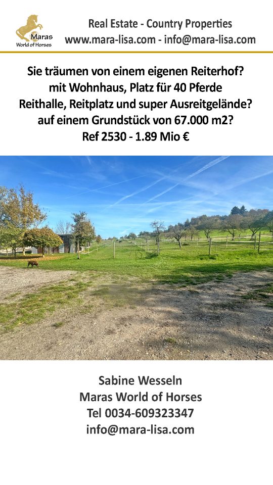 Ref2530 Baden-Württemberg, Landkreis Heilbronn, Obersulm – Reitanlage zu verkaufen!