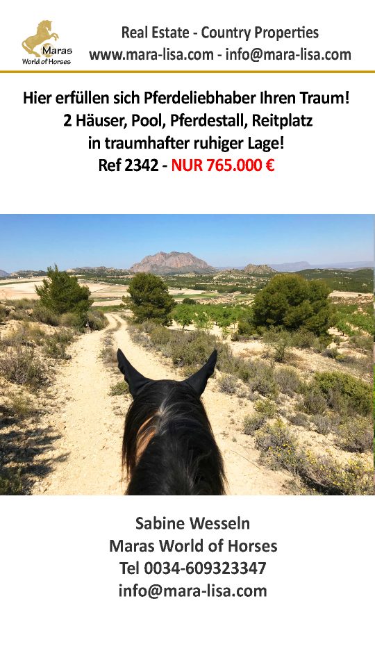 Red2342 Andalusien, Provinz Murcia, Campo de Ricote – Fincatraum mit 2 Häusern, Pool, Pferdestall und Reitplatz zu verkaufen!