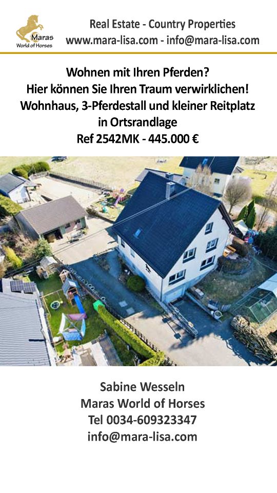 Ref2542MK Rheinland-Pfalz, Westerwald, Bellingen – Haus mit Pferdeboxen zu verkaufen!