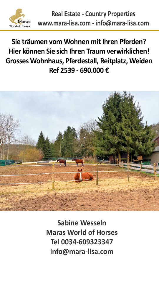 Ref2539 Hessen, Vogelsbergkreis, Schlitz, Haus mit Pferdestall, Reitplatz zu verkaufen