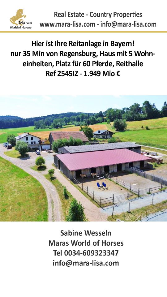 Ref2545IZ Bayern, Oberpfalz, 35 Min Regensburg – Reitimmobilie zu verkaufen!