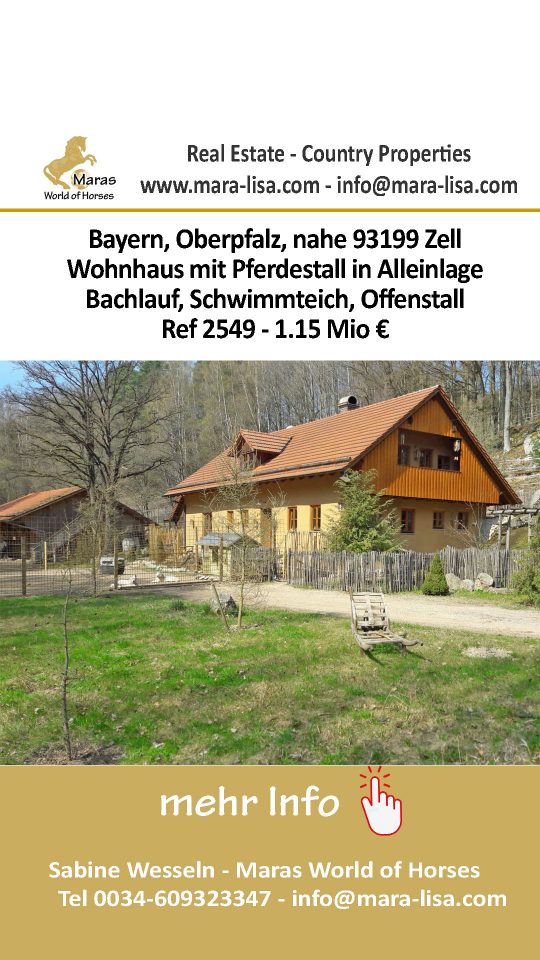 2549 Bayern, Oberpfalz, Landkreis Cham, 93199 Zell, Haus mit Pferdestall und See zu verkaufen